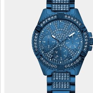 Guess studded blue watch